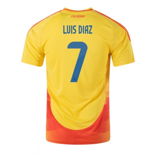 Fotbalové Dres Kolumbie Luis Diaz #7 Domácí Copa America 2024 Krátký Rukáv